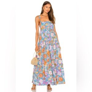 NWOT Free People Park Slope Maxi Dress, Tropical, Size Medium